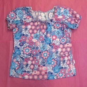 Peaches Floral Scrub Top Size Large